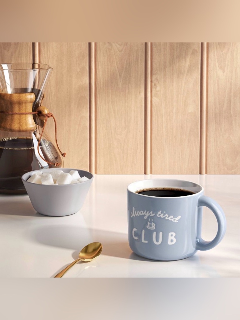 Room Essentials Light Blue "Always Tired Club" Ceramic Mug - Picture 2 of 5